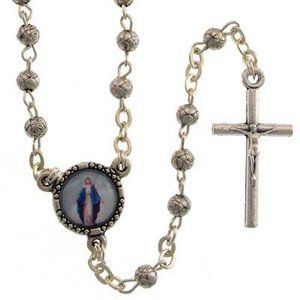 Our Lady of Grace Metal Rosebud Rosary